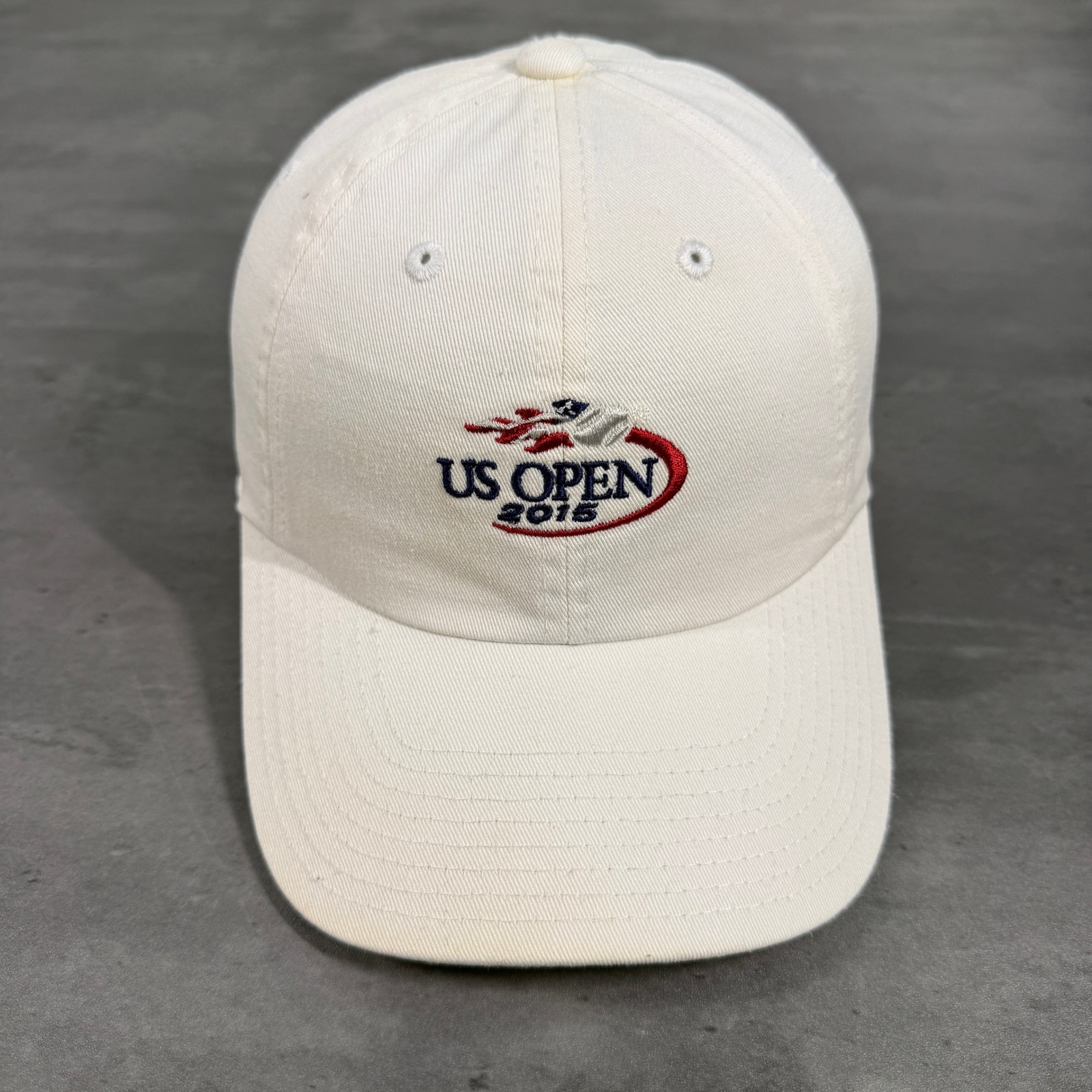 American Needle Us Open 2015 Hat Mens Osfm White Tennis Baseball Cap Adjustable
